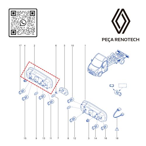 RN 00292R 265500292R LENTE DA LANTERNA TRAS. DIR. MASTER CHASSI-CABINE 2.3 13... - 4